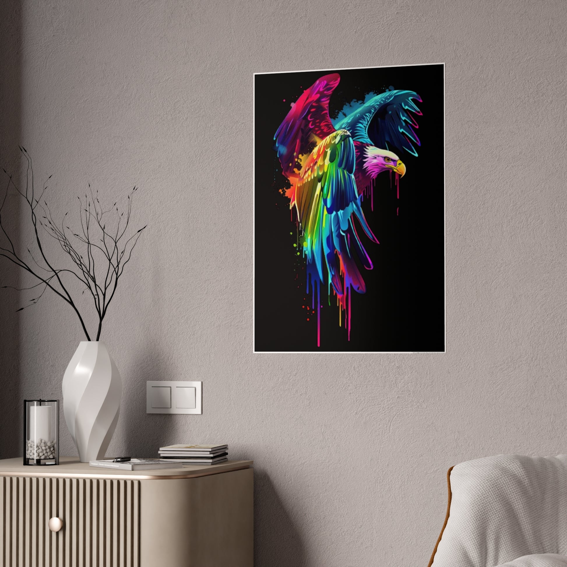 Vibrant Eagle Wall Art - Colorful Gloss Poster for Stunning Home Decor - VYBE Shop