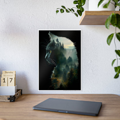 Mystical Cat Wall Art Print - Glossy Poster for Cat Lovers, Unique Nature-Inspired Home Decor - VYBE Shop