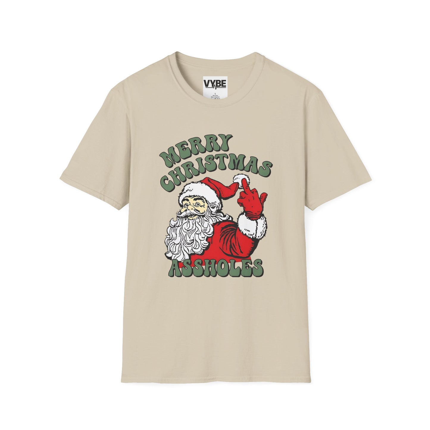 Christmas- Funny T-Shirt, Merry Christmas A**holes Graphic Tee, Holiday Humor Shirt, Gift for Him/Her - VYBE Shop