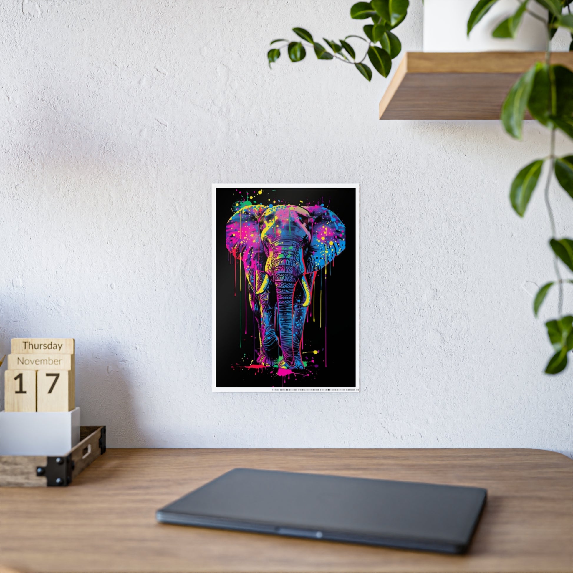 Vibrant Elephant Art Poster for Stunning Glossy Wall Decor - VYBE Shop