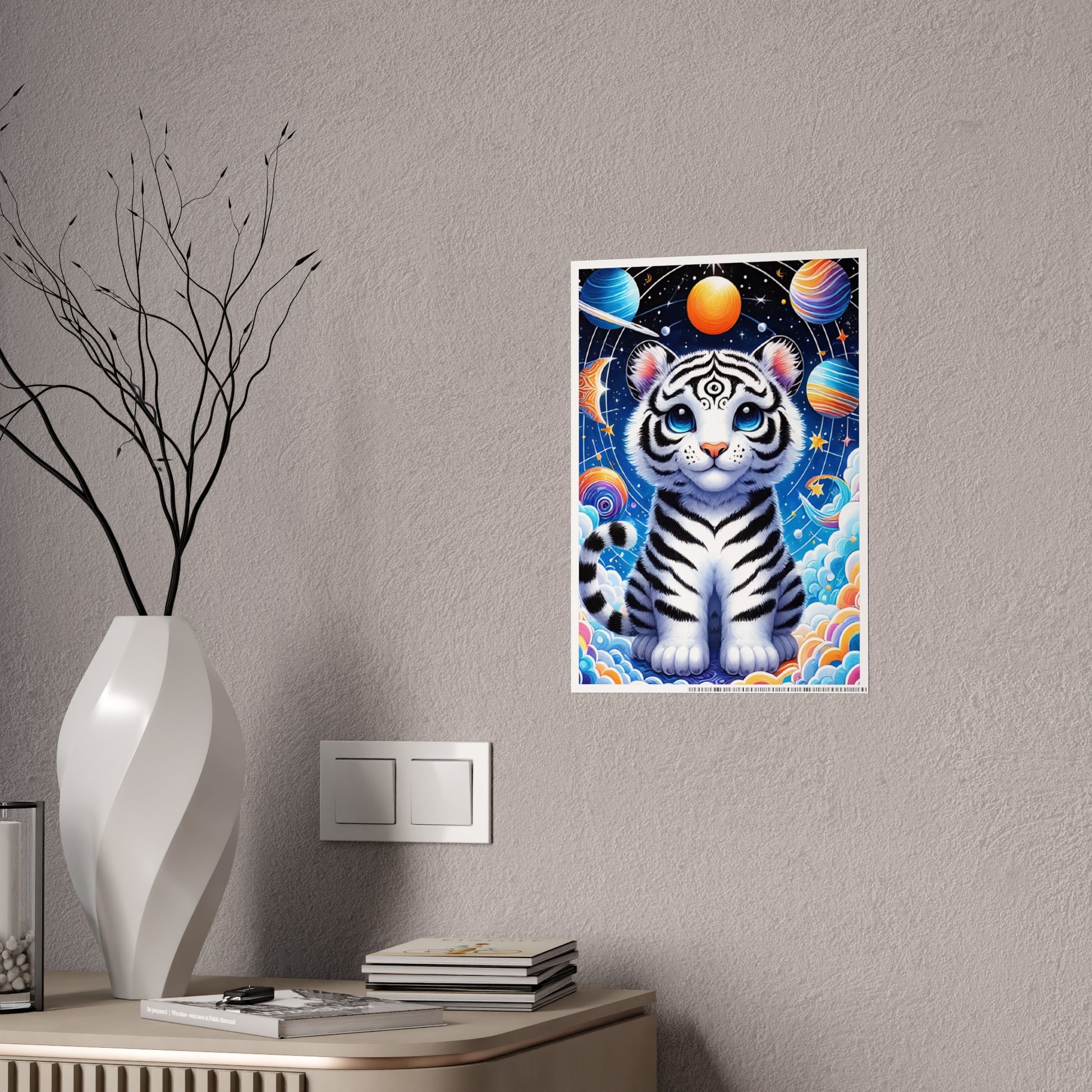 Vibrant Tiger Art - Colorful Animal Gloss Poster - VYBE Shop