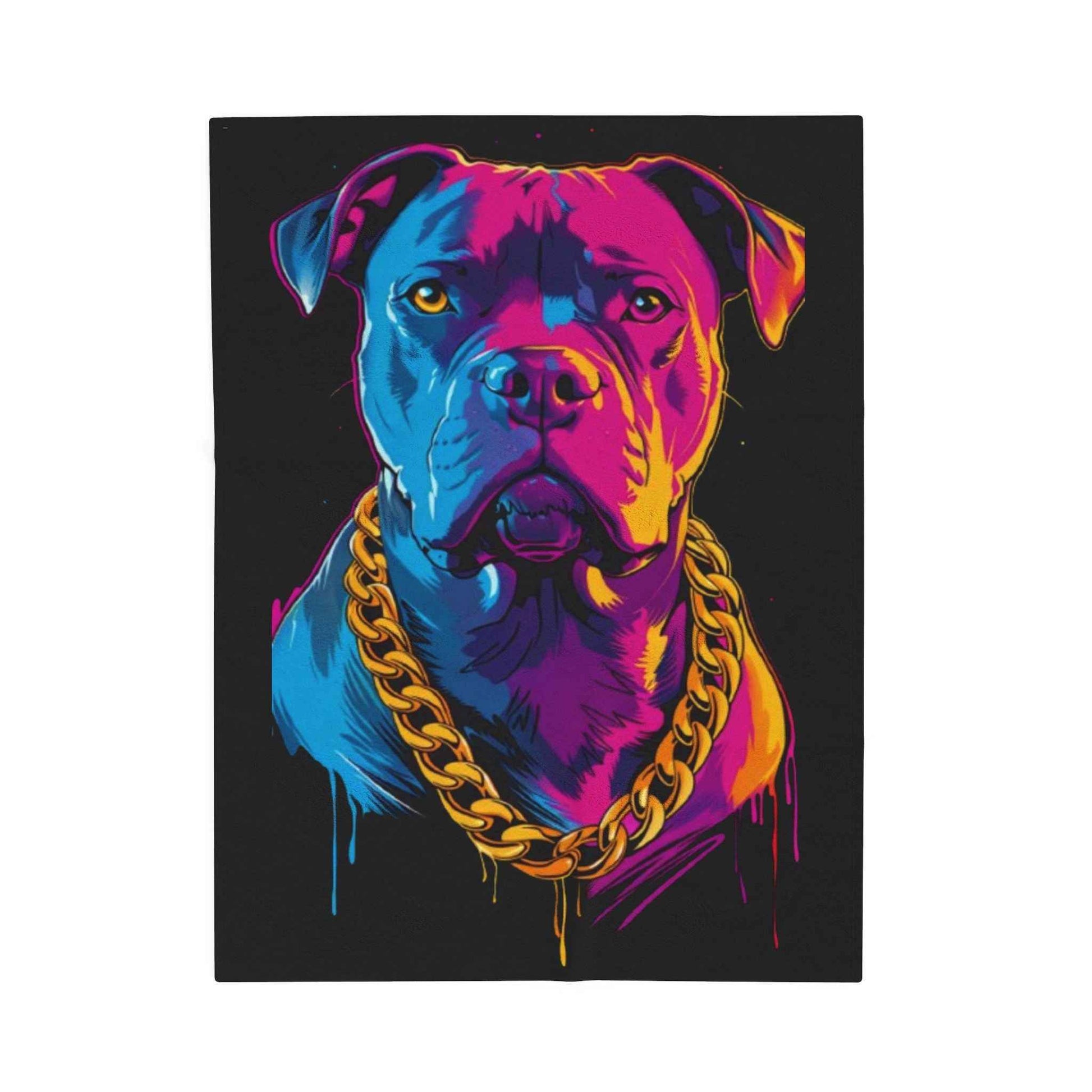 Vibrant Dog Art Blanket