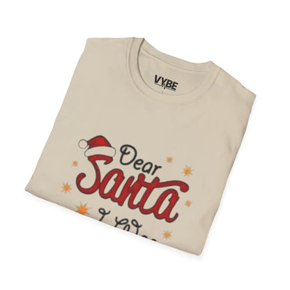 Christmas- Funny Dear Santa Framed Christmas T-Shirt - VYBE Shop