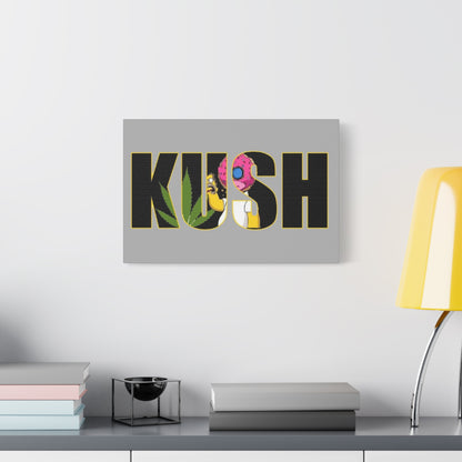 Colorful Cannabis KUSH Wall Art, Stretched Canvas Print, Unique Home Decor, Gift for Smokers, KUSH Design - VYBE Shop
