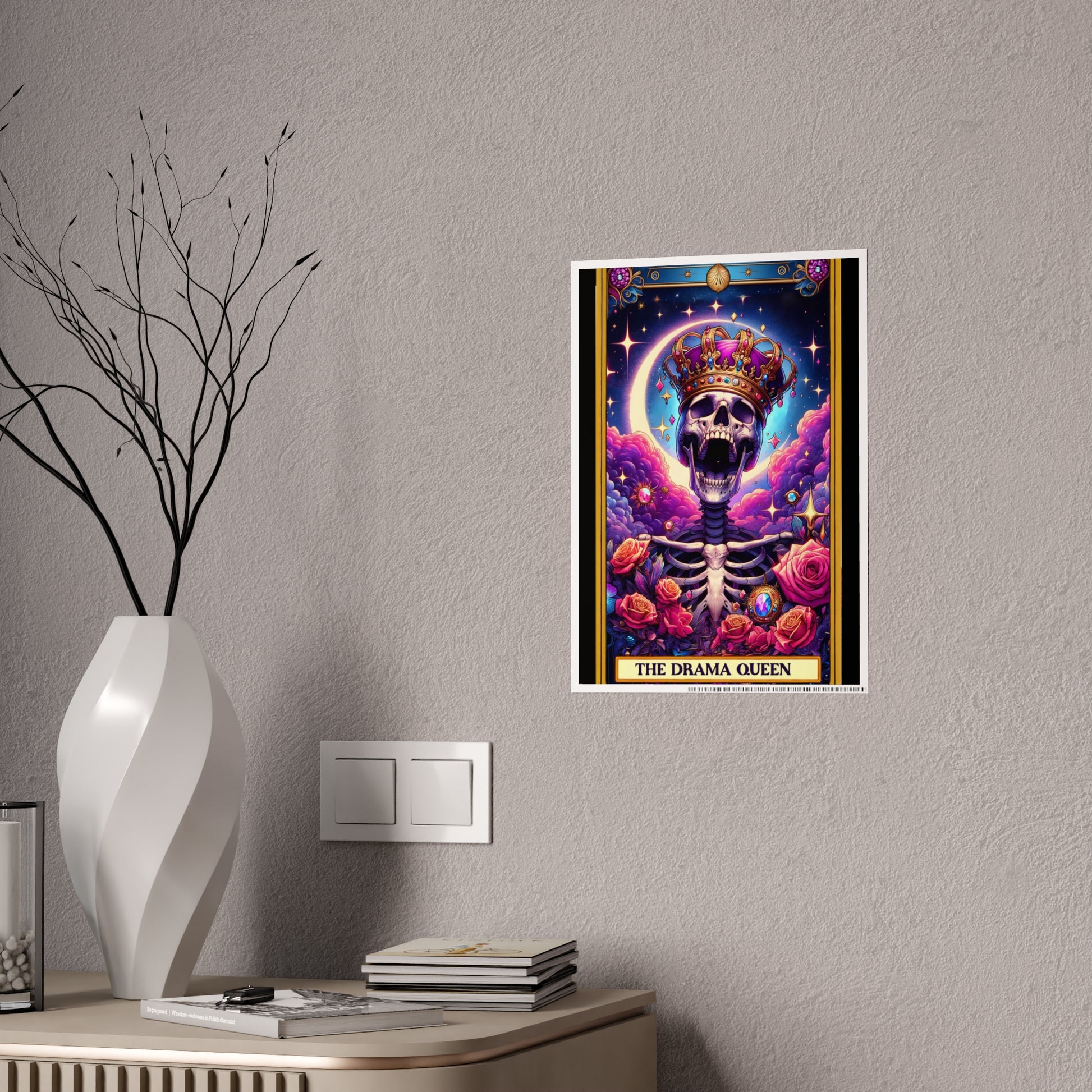Drama Queen Skeleton Poster - Unique Tarot Wall Decor for Your Space - VYBE Shop