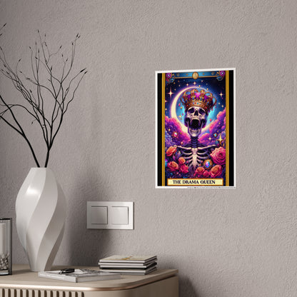 Drama Queen Skeleton Poster - Unique Tarot Wall Decor for Your Space - VYBE Shop