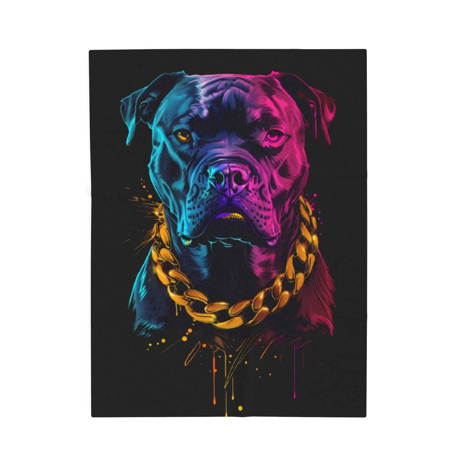 Colorful Dog Art Plush Blanket