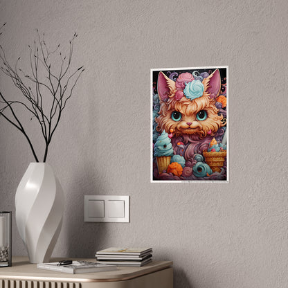 Colorful Cat Wall Art Poster - Cute Gloss Print for Vibrant Home Decor - VYBE Shop