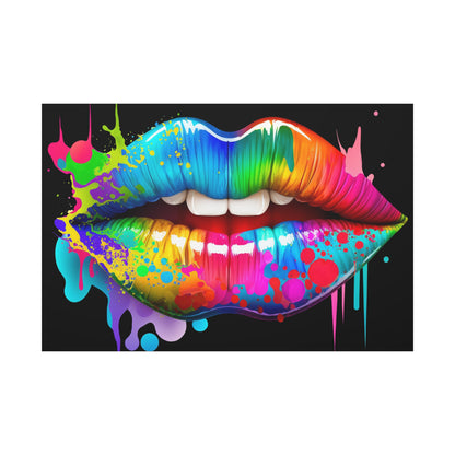 Neon Lip Art Canvas Wall Decor, Vibrant Lips Art, Pop Art Canvas, Home Decor, Gift for Art Lovers, Colorful Wall Art - VYBE Shop