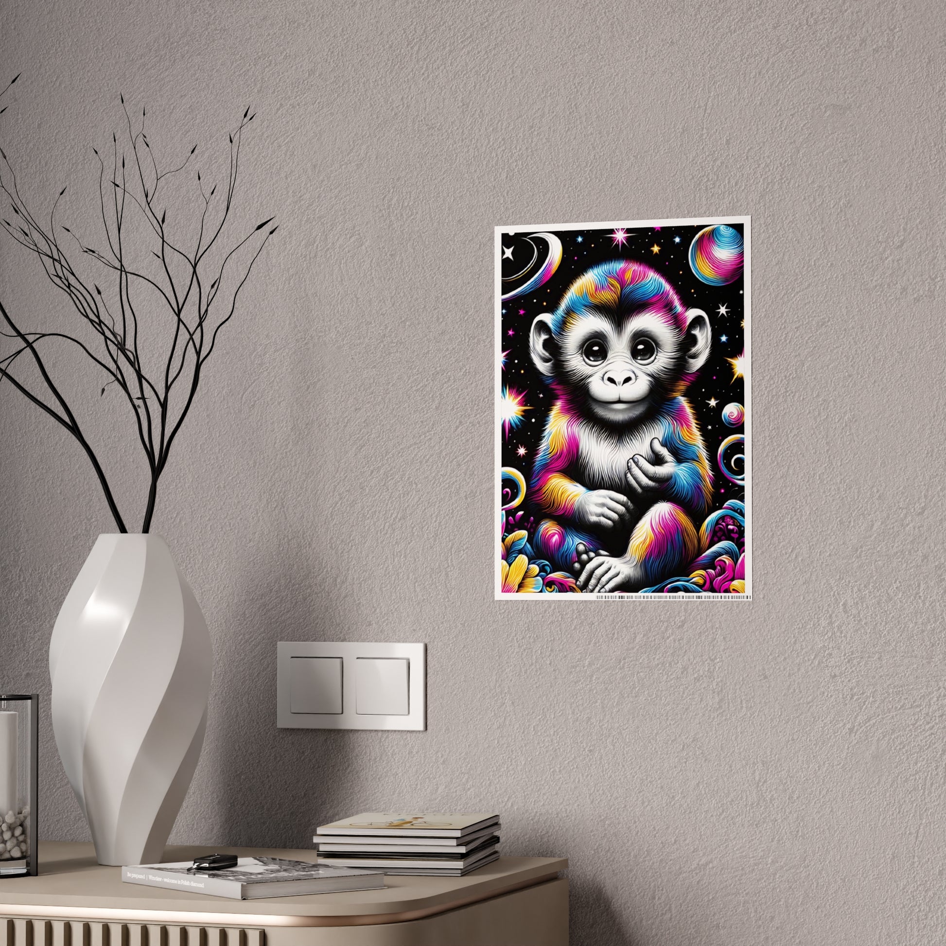 Vibrant Monkey Art Poster, Colorful Wall Decor - VYBE Shop
