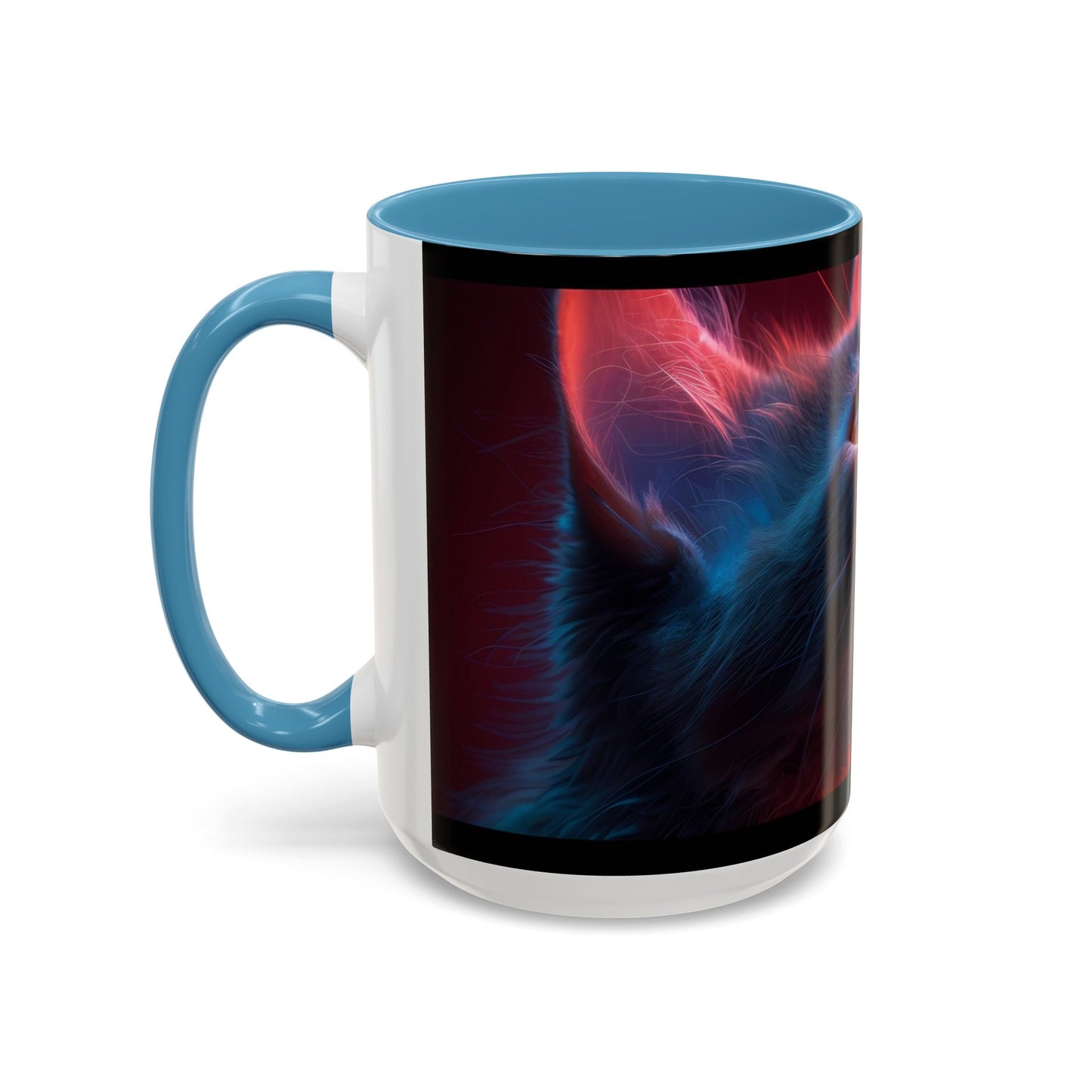 Cosmic Cat Coffee Mug - Vibrant Colorful Design, Cat Lover Gift, Unique Accented Mug, Pet Owner Gift, Cosmic Art Drinkware - VYBE