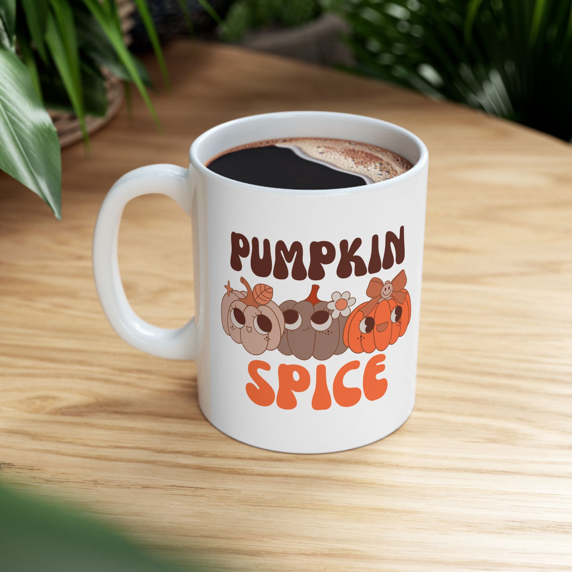 Pumpkin Spice Mug, Cute Fall Coffee Cup, Autumn Beverage Mug, Halloween, Thanksgiving Gift, Cozy Seasonal Decor - VYBE Shop