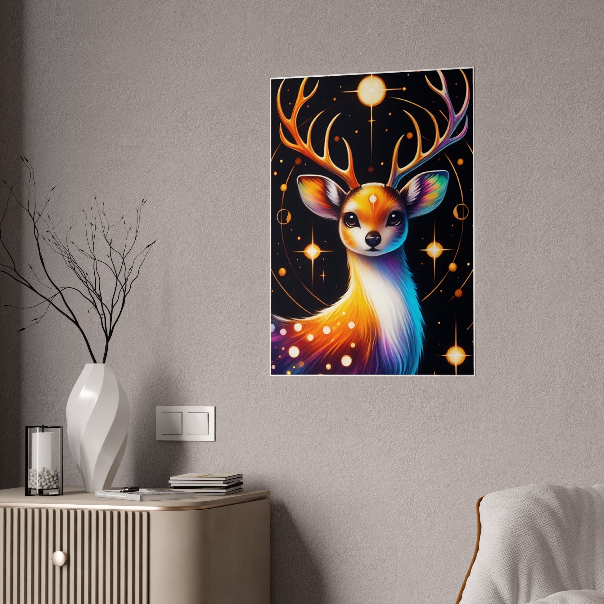 Vibrant Deer Art Poster - Glossy Wildlife Print for Nature Lovers - VYBE Shop