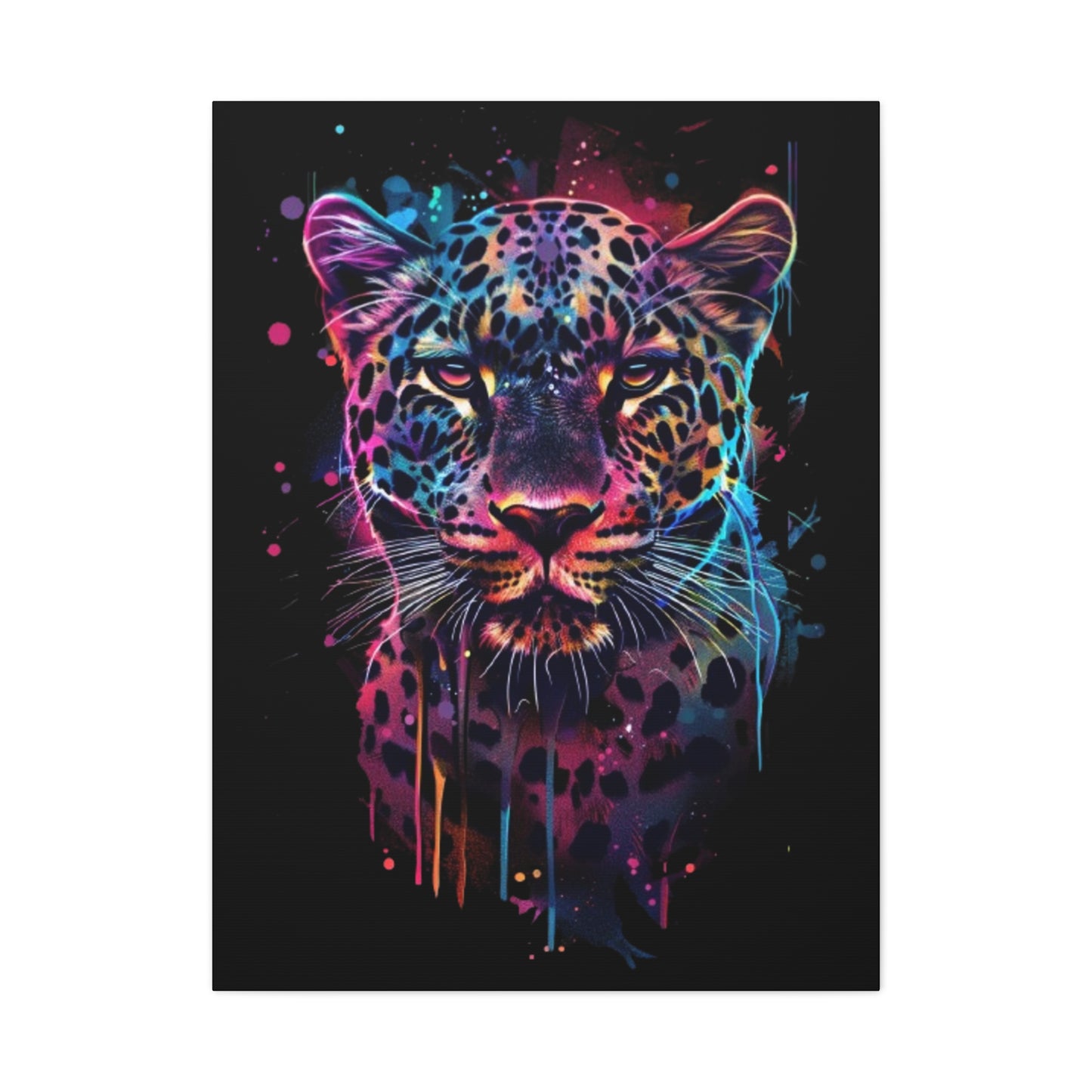 Colorful Leopard Canvas Wall Art, Home Decor, Animal Lovers Gift, Vibrant Artwork, Living Room Decoration, Unique Art Piece - VYBE Shop