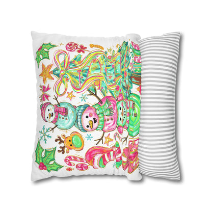 Festive Christmas Pillowcase, Holiday Decor, Winter Home Accent, Cute Snowman Design, Cozy Cushion Cover - VYBE Shop