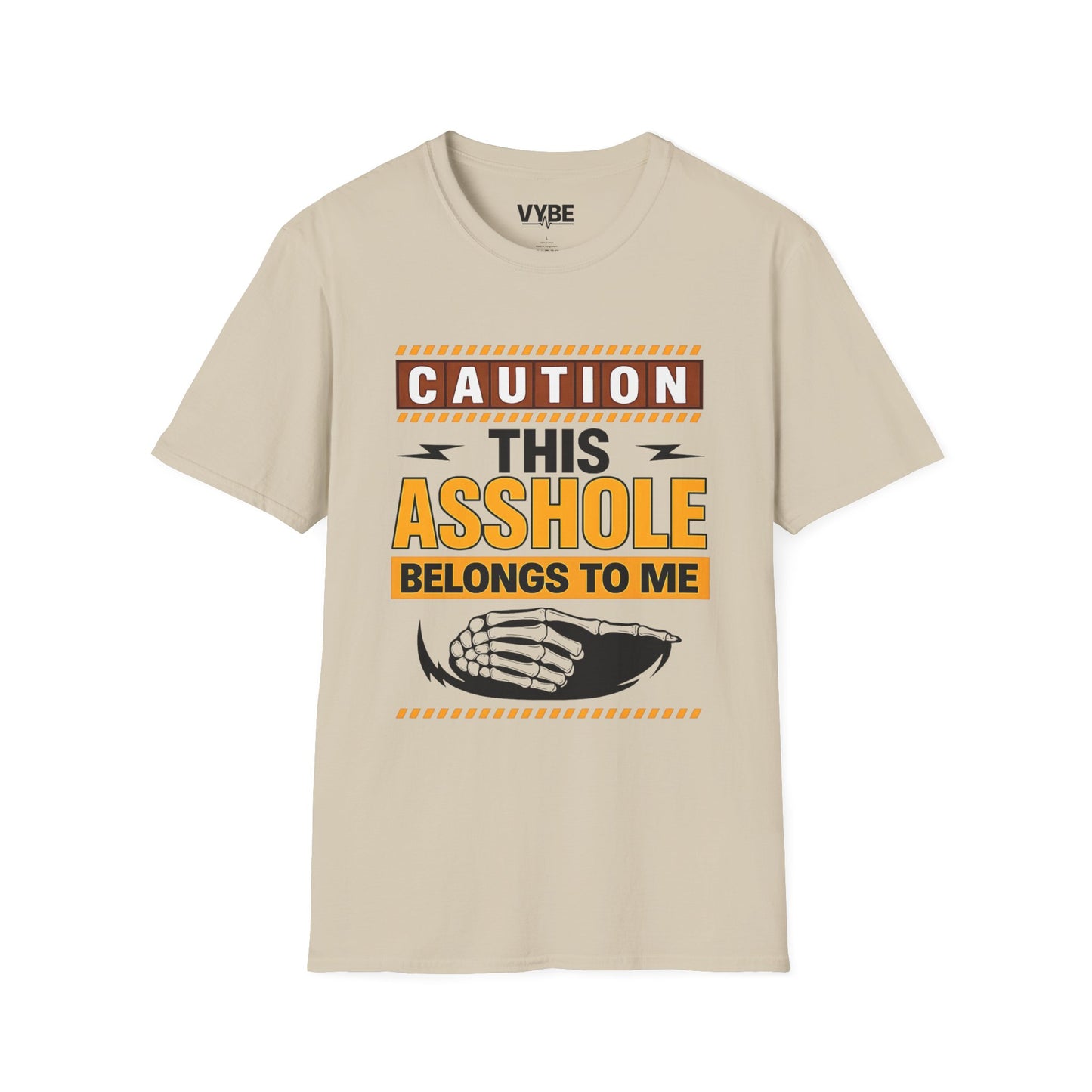 Caution This Asshole Belongs to Me T-Shirt, Funny Gift, Unisex Graphic Tee, Casual Wear, Fun Party Apparel - VYBE Shop