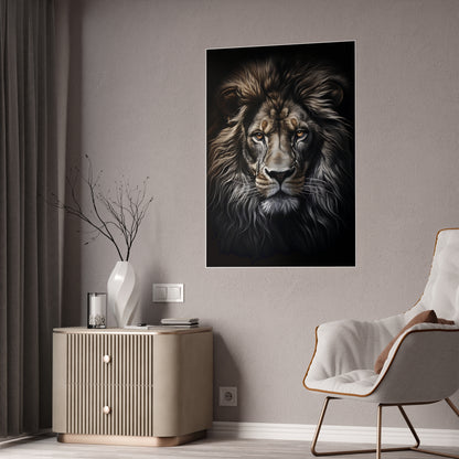 Lion Majestic Lion Wall Art, Animal Gloss Poster, Home Decor Gift for Wildlife Lovers, Office Wall Hanging - VYBE Shop