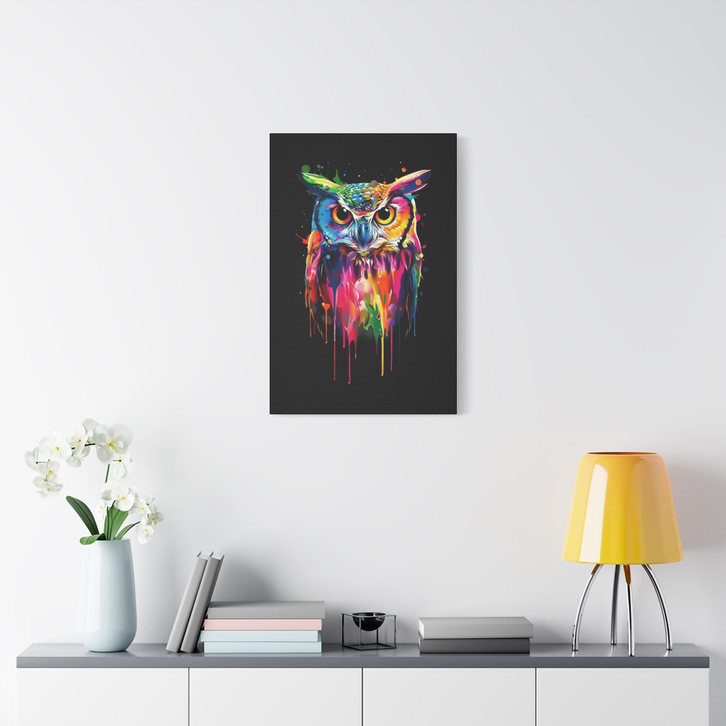 Neon Owl Matte Canvas Framed Print - VYBE Shop