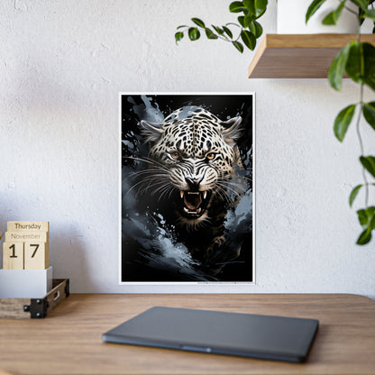 Leopard Wall Art Poster - Fierce Animal Gloss Print for Home Decor and Nature Lovers - VYBE Shop