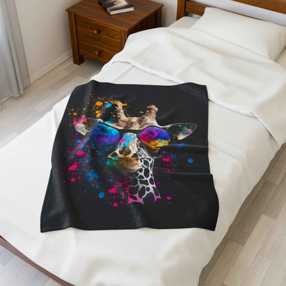 Colorful Giraffe Plush Blanket