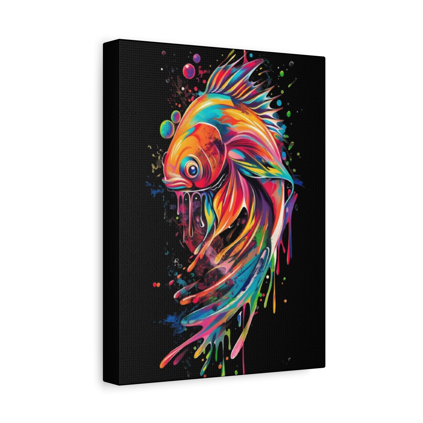 Neon Fish Canvas Art, Colorful Wall Decor, Artistic Home Accent, Gift for Fish Lovers, Unique Ocean Decor, Bright and Cheerful Wall Art - VYBE Shop
