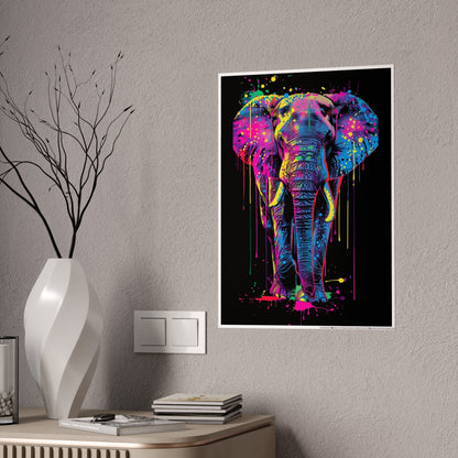 Vibrant Elephant Art Poster for Stunning Glossy Wall Decor - VYBE Shop