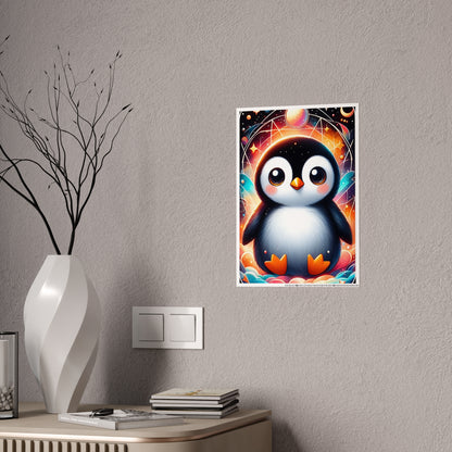 Whimsical Penguin Art Poster, Colorful Wall Decor - VYBE Shop