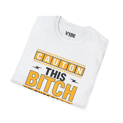 Caution This Bitch Belongs To Me T-Shirt, Funny Graphic Tee, Unisex Statement Shirt - VYBE Shop