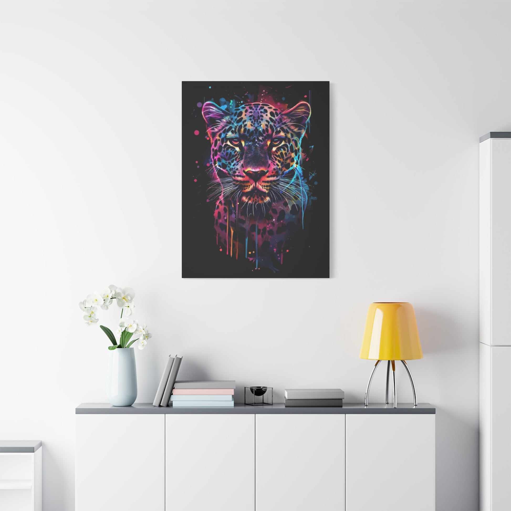 Colorful Leopard Canvas Wall Art, Home Decor, Animal Lovers Gift, Vibrant Artwork, Living Room Decoration, Unique Art Piece - VYBE Shop