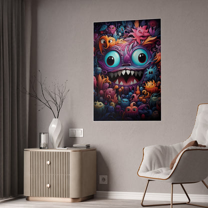Vibrant Monster Wall Poster| Cute Decor, Kids Room Art - VYBE Shop