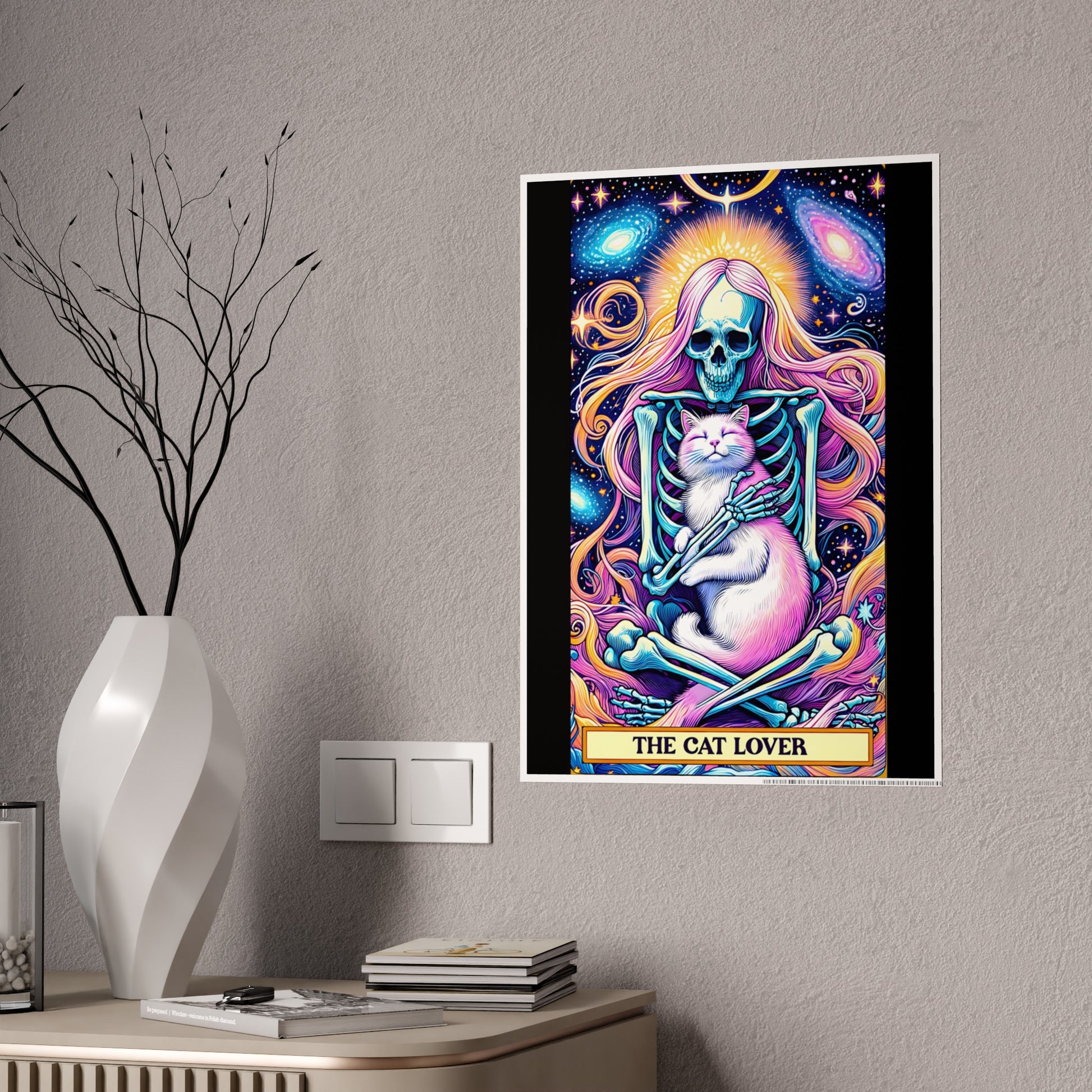 Vibrant Cat Lover Wall Art - Unique Tarot-Inspired Poster for Cat Enthusiasts - VYBE Shop