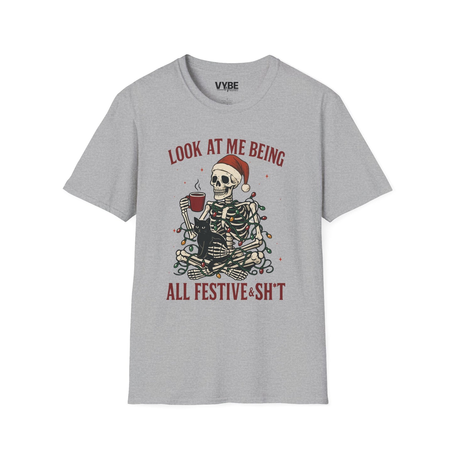 Funny Christmas Skeleton T-Shirt - VYBE