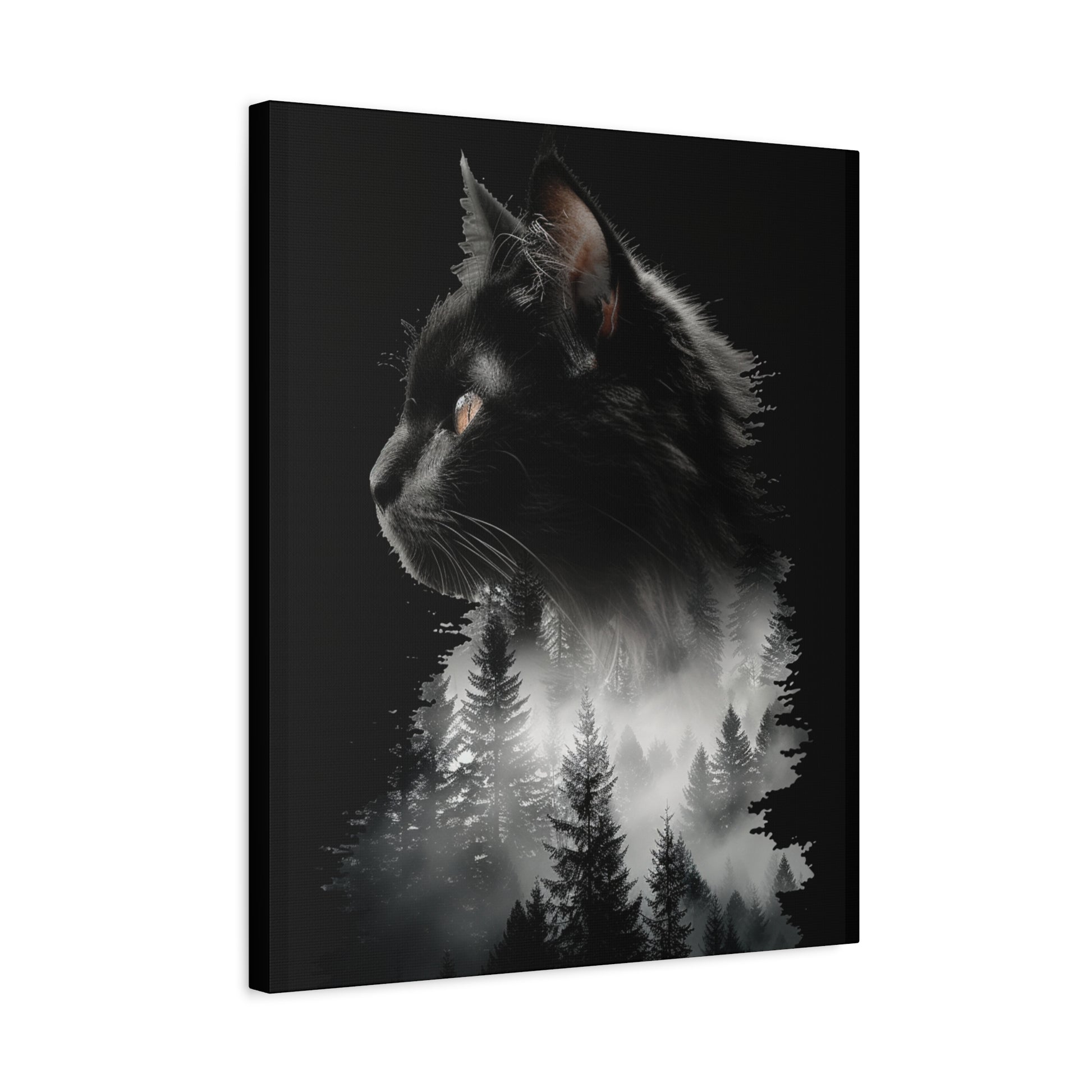 Mystical Cat Forest Canvas Print, Home Decor Art, Cat Lover Gift, Unique Wall Art, Pet Memorial - VYBE Shop