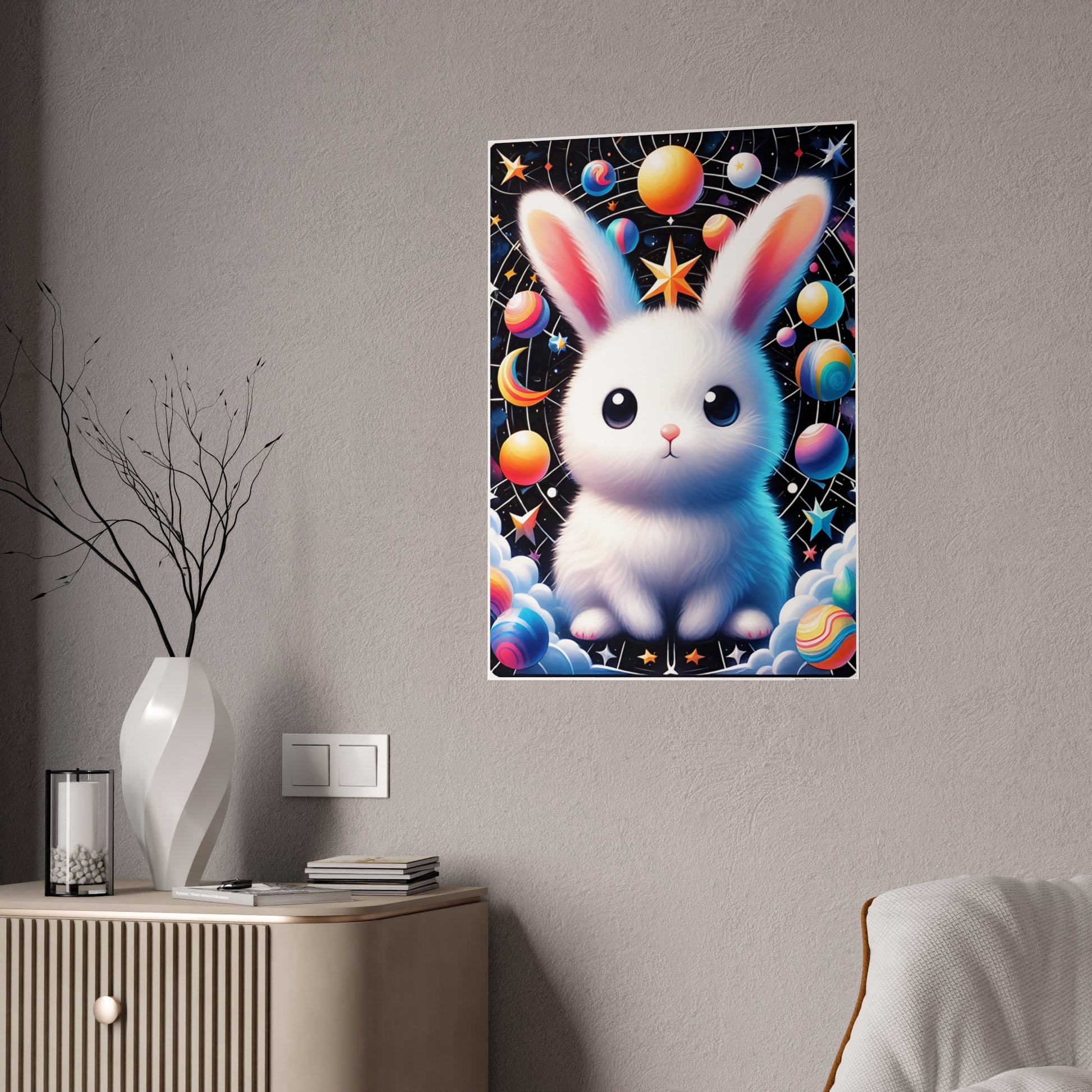 Colorful Bunny Poster for Cute Decor - VYBE Shop