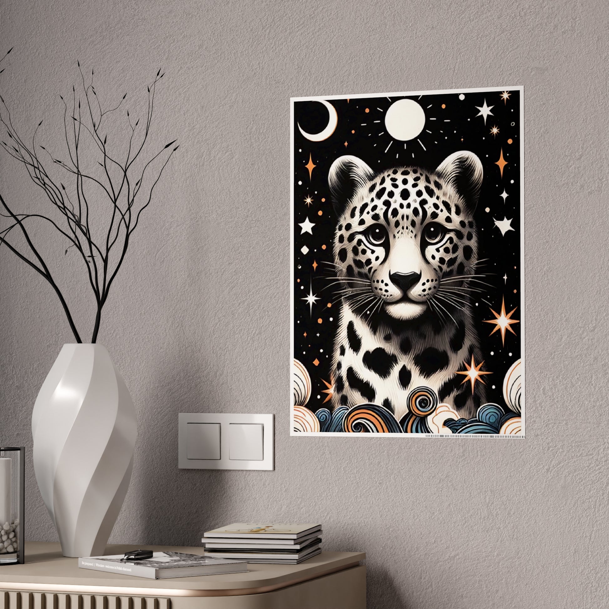Leopard Art Poster, Glossy Wall Poster - VYBE Shop