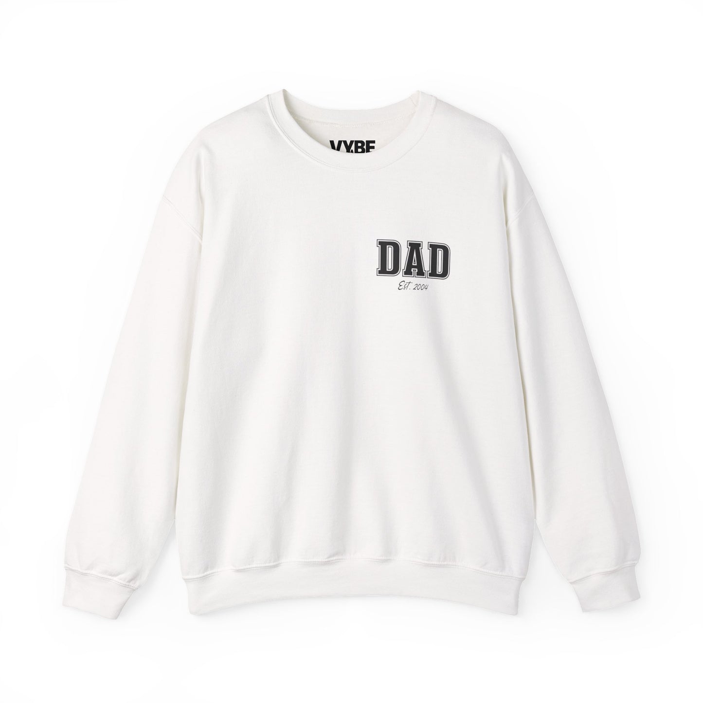 Custom Dad Crewneck Sweatshirt with Personalized Child's Birth Year - VYBE