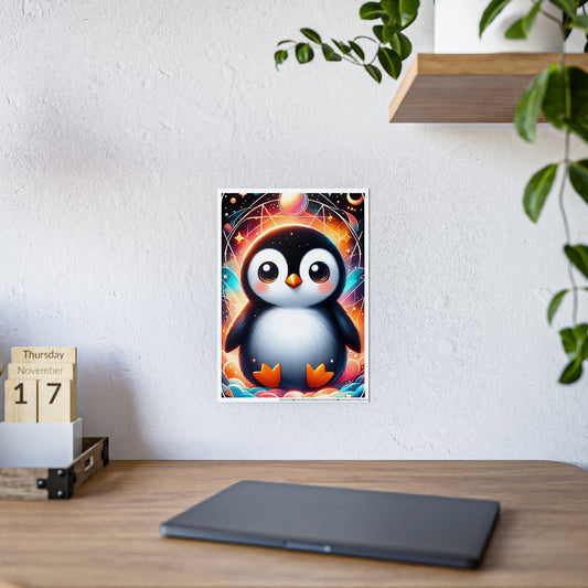 Whimsical Penguin Art Poster, Colorful Wall Decor - VYBE Shop