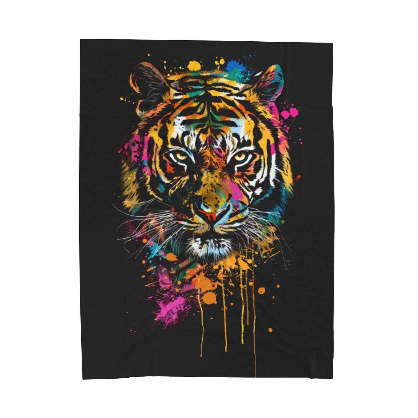 Vibrant Tiger Plush Blanket