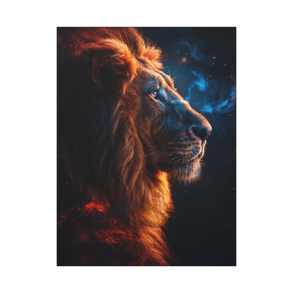 Galactic Lion Canvas Art Print, Cosmic Wall Decor, Animal Lover Gift, Unique Home Decoration, Inspirational Artwork - VYBE Shop