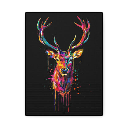 Neon Deer Design Matte Canvas Framed Print - VYBE Shop