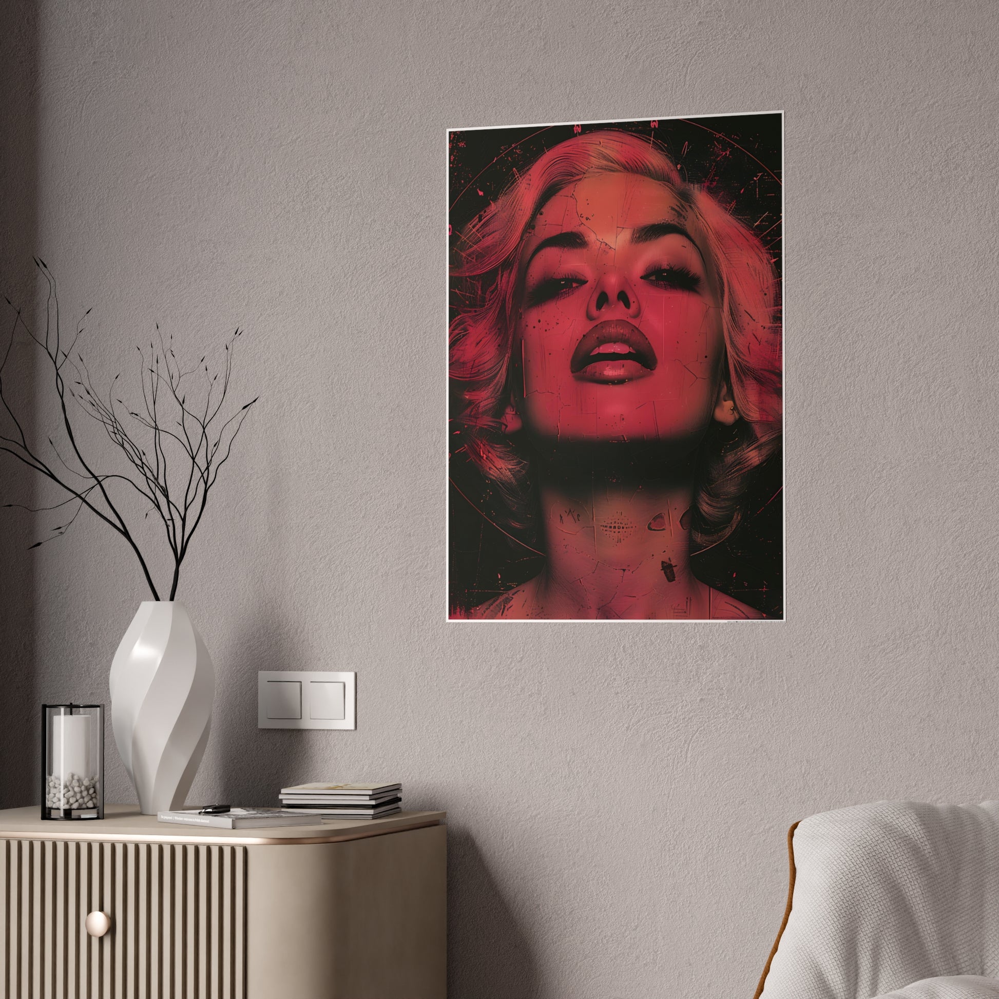 Lady in Red Art Poster - Stunning Home Decor Artwork for Your Space - VYBE Shop