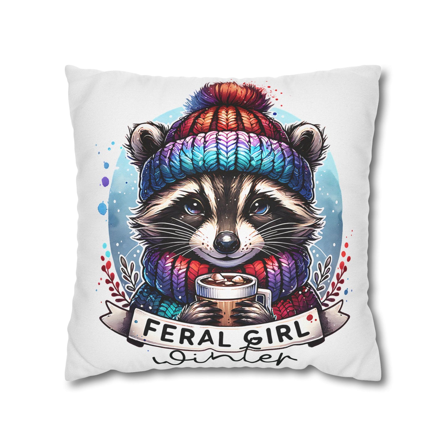 Feral Girl Winter Pillowcase - Cozy Decor for Animal Lovers, Perfect Winter Chill Vibe Home Accent Cushion Cover - VYBE Shop