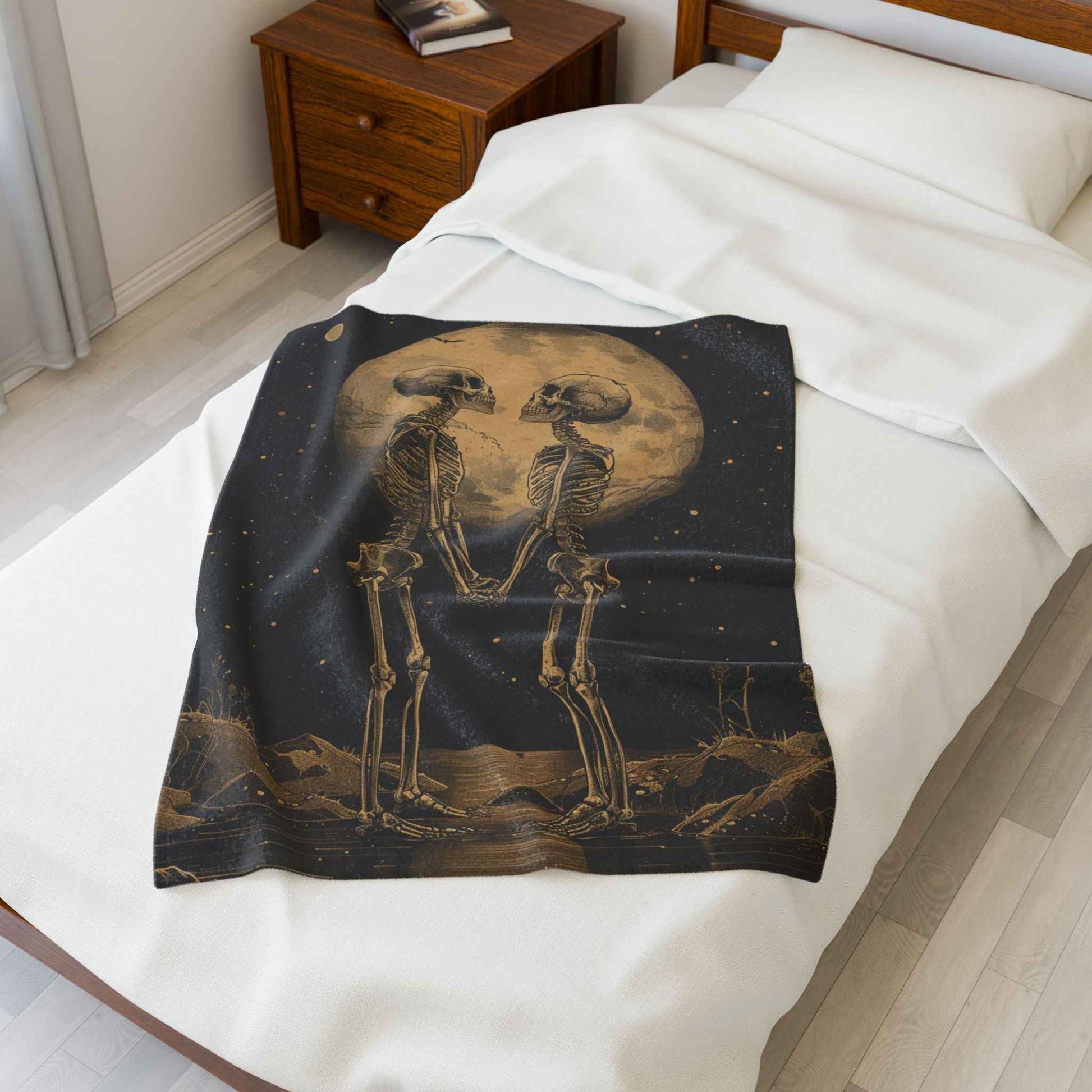 Romantic Skeleton Plush Blanket for Cozy Nights
