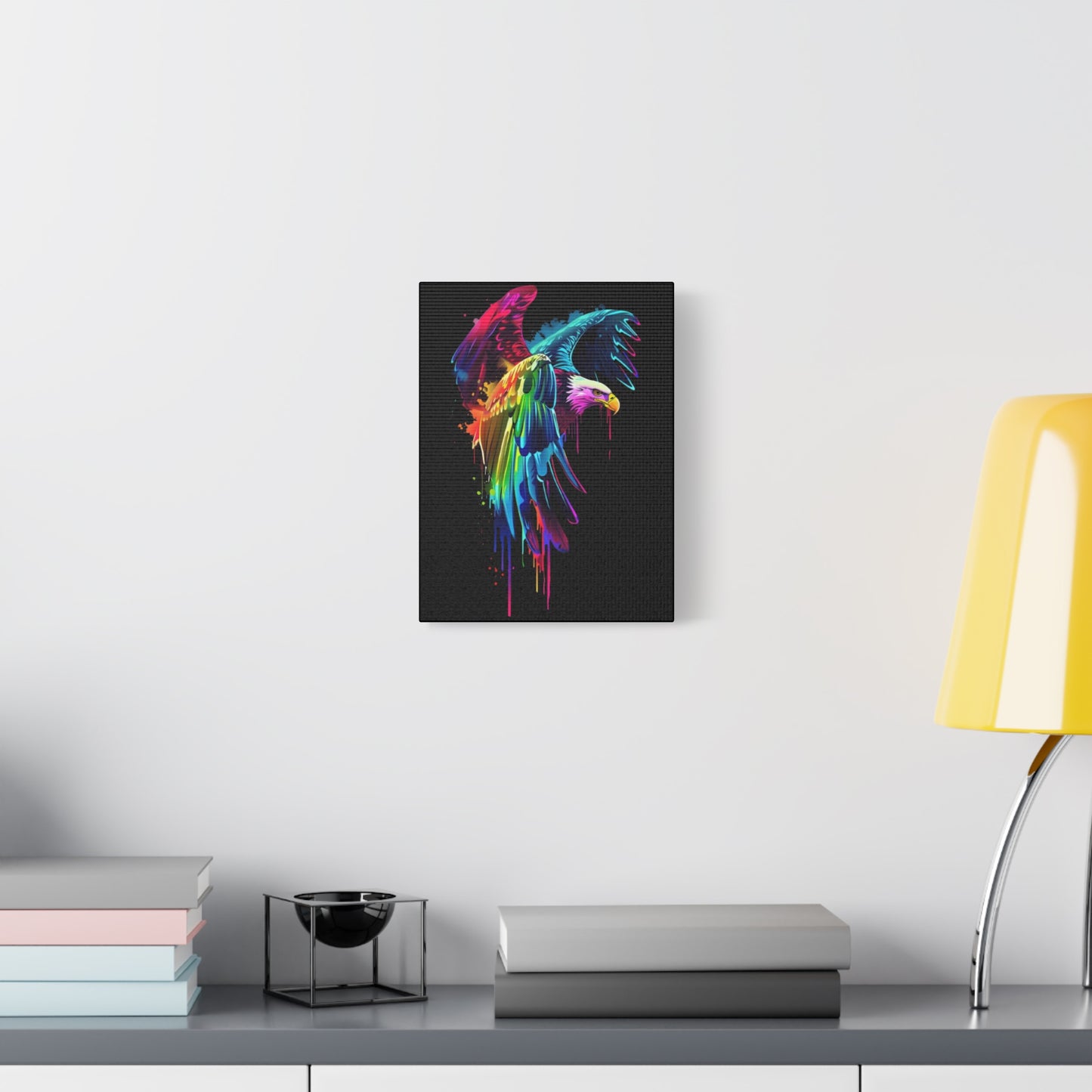 Neon Eagle Canvas Art, Colorful Wall Decor, Animal Lover Gift, Rainbow Decor, Home Sweet Home, Colorful Eagle Painting - VYBE Shop
