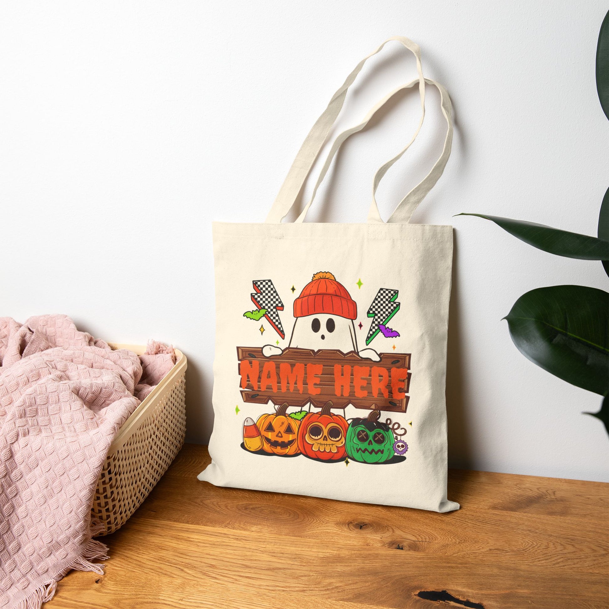 Custom Trick Or Treat Bag | Customizable Eco-Friendly Canvas Tote for Spooky Fun - VYBE Shop