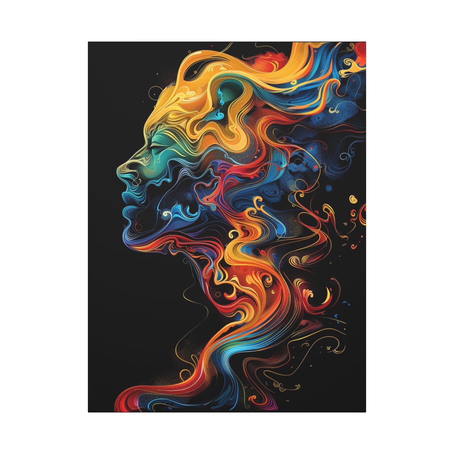 Colorful Abstract Portrait Canvas Art, Modern Wall Decor, Gift for Home, Living Room, Unique Artwork, Trending Decor - VYBE Shop