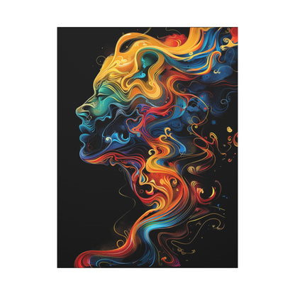 Colorful Abstract Portrait Canvas Art, Modern Wall Decor, Gift for Home, Living Room, Unique Artwork, Trending Decor - VYBE Shop