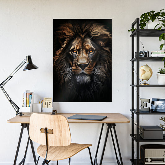 Lion Majestic Lion Gloss Poster | Beautiful Lion Wall Art, Wild Animal Decor, Gift for Nature Lovers - VYBE Shop