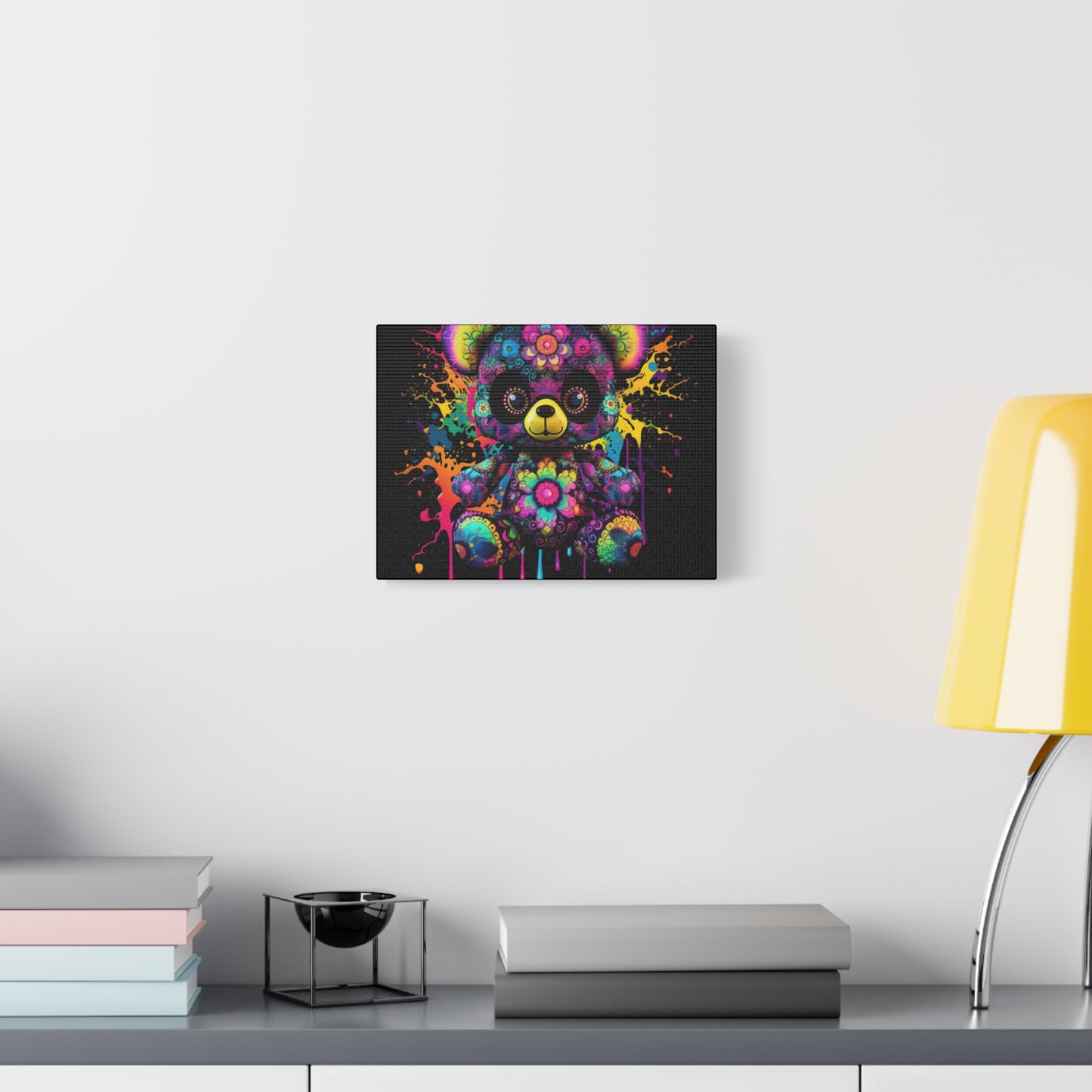 Artistic Bear Canvas Wall Art, Colorful Bear Decor, Playful Room Decor, Unique Gift for Kids, Nursery Wall Hanging - VYBE Shop