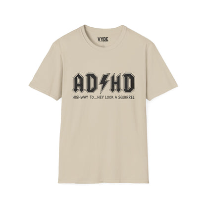 Funny- ADHD Highway Look Squirrel T-Shirt for Fun and Fidgeting